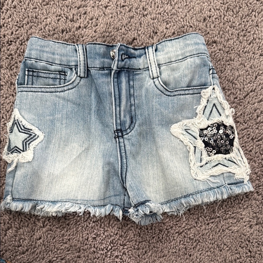 Denim Star-Embellished Shorts